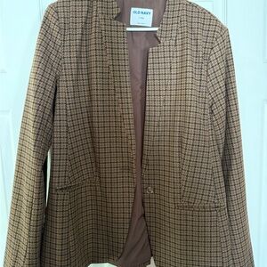 Old Navy Women's Tan Houndstooth Blazer